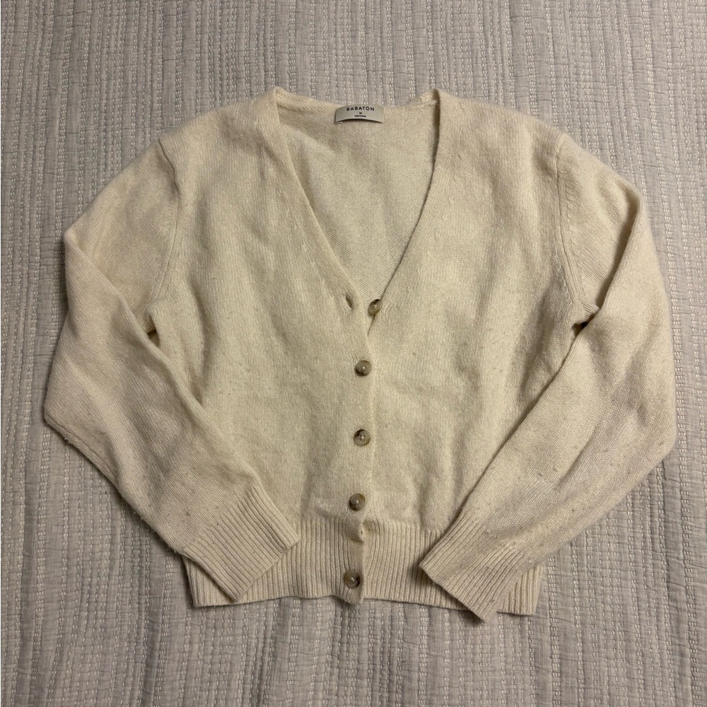 Babaton Cream Knit 100% Cashmere Sweater - Picture 2 of 7
